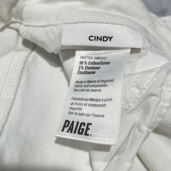 PAIGE Cindy Raw Hem High Waist white Straight Leg Jeans 27 - Picture 6 of 6